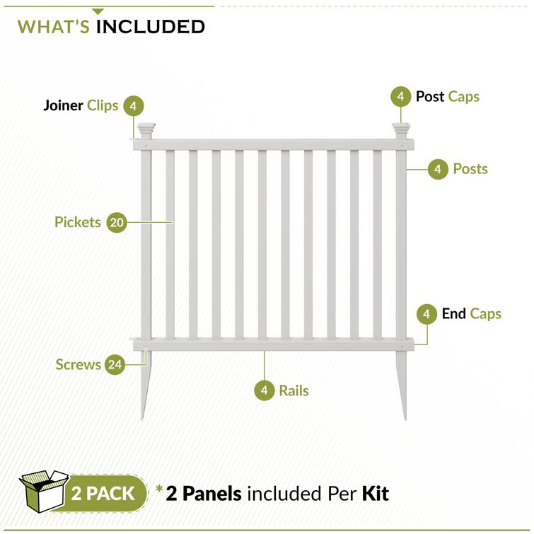 Baskenridge Semi-Permanent Vinyl Fence Kit (36